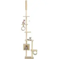 The Living Store Katzen-Kratzbaum mit Sisal-Kratzsäulen 260 cm Beige