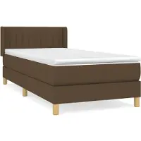 Syfax Boxspringbett mit Matratze Dunkelbraun 100x200 cm Stoff