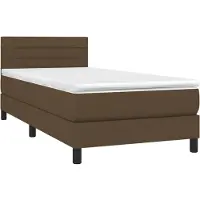 Syfax Boxspringbett mit Matratze Dunkelbraun 100x200 cm Stoff