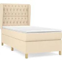 Syfax Boxspringbett mit Matratze Creme 90x190 cm Stoff