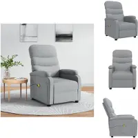 vidaXL Massagesessel Hellgrau Stoff - Massagesessel