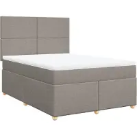 Syfax Boxspringbett mit Matratze Taupe 160x200 cm Stoff