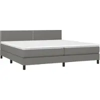 Syfax Boxspringbett mit Matratze Dunkelgrau 200x200 cm Stoff