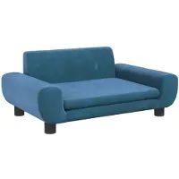 Syfax Hundebett Blau 70x45x33 cm Samt