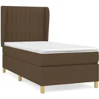 Syfax Boxspringbett mit Matratze Dunkelbraun 100x200 cm Stoff