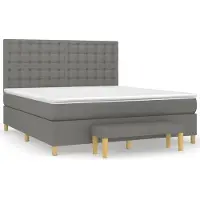Syfax Boxspringbett mit Matratze Dunkelgrau 180x200 cm Stoff
