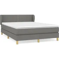 Syfax Boxspringbett mit Matratze Dunkelgrau 140x200 cm Stoff