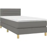 Syfax Boxspringbett mit Matratze Dunkelgrau 90x200 cm Stoff