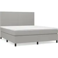 Syfax Boxspringbett mit Matratze Hellgrau 180x200 cm Stoff