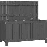 vidaXL Gartentruhe Grau 121x55x64 cm Massivholz Kiefer