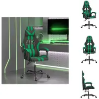 vidaXL Gaming-Stuhl Schwarz und Grün Kunstleder - Gaming-Sessel
