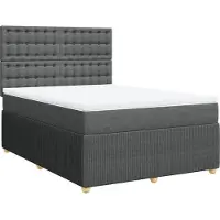 Syfax Boxspringbett mit Matratze Dunkelgrau 140x200 cm Stoff