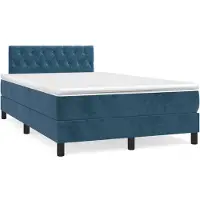 Syfax Boxspringbett mit Matratze Dunkelblau 120x190 cm Samt