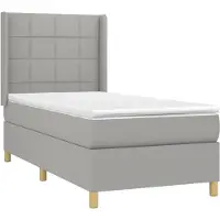 Syfax Boxspringbett mit Matratze Hellgrau 90x190 cm Stoff