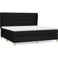 Syfax Boxspringbett mit Matratze Schwarz 200x200 cm Stoff
