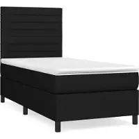 Syfax Boxspringbett mit Matratze Schwarz 100x200 cm Stoff