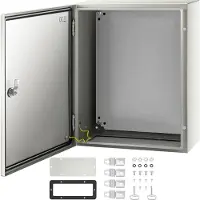 Vevor NEMA-Stahlgehäuse, 20 x 16 x 8\'\' NEMA 4X-Stahl-Schaltkasten, IP66 wasserdicht und staubdicht, elektrischer Anschlusskasten für den Außen-/Innenbereich, mit Montageplatte