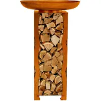 HOME DELUXE - Rost Feuerschale - FRANK, Maße: 34 x 91 x 34 cm I Feuerkorb Feuerstelle Feuertonne