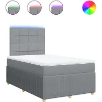 Syfax Boxspringbett mit Matratze Hellgrau 120x200 cm Stoff
