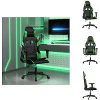 vidaXL Gaming-Stuhl mit Massagefunktion Schwarz und Grün Kunstleder - Gaming-Sessel