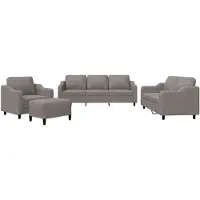vidaXL 4-tlg. Sofagarnitur mit Kissen Taupe Stoff