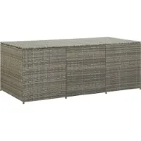 The Living Store Gartenbox Poly Rattan 180x90x70 cm Grau