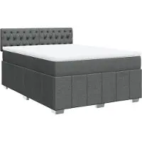 Syfax Boxspringbett mit Matratze Dunkelgrau 160x200 cm Stoff