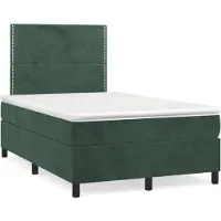 Syfax Boxspringbett mit Matratze Dunkelgrün 120x200 cm Samt