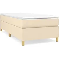 Syfax Boxspringbett mit Matratze Creme 90x190 cm Stoff