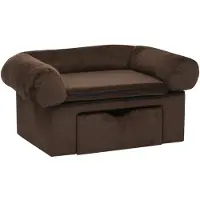 Syfax Hundesofa mit Schublade Braun 75x50x38 cm Plüsch
