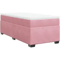 Syfax Boxspringbett mit Matratze Rosa 100x200 cm Samt