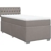 vidaXL Boxspringbett mit Matratze Taupe 80x200 cm Stoff