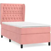Syfax Boxspringbett mit Matratze Rosa 80x200 cm Samt