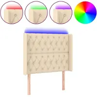 Syfax LED Kopfteil Creme 103x16x118/128 cm Stoff
