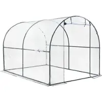 En.casa Gewächshaustunnel Grünwald 200x300x190cm Treibhaus für Gemüseanbau PVC Transparent