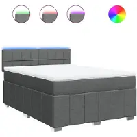 Syfax Boxspringbett mit Matratze Dunkelgrau 160x200 cm Stoff