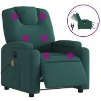 Syfax Massagesessel Elektrisch Dunkelgrün Stoff
