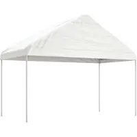 Syfax Pavillon mit Dach Weiß 4,08x2,23x3,22 m Polyethylen