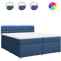 Syfax Boxspringbett mit Matratze Blau 200x200 cm Stoff
