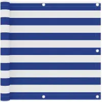Syfax Balkon-Sichtschutz Weiß und Blau 90x300 cm Oxford-Gewebe