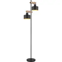 Globo Lighting Stehleuchte Metall schwarz matt, 2x E27