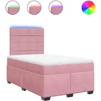 Syfax Boxspringbett mit Matratze Rosa 120x200 cm Samt