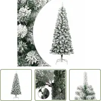 The Living Store Künstlicher Weihnachtsbaum Klappbar Beschneit 240 cm