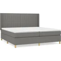 Syfax Boxspringbett mit Matratze Dunkelgrau 200x200 cm Stoff