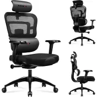 Huzaro Combat 7.0 Gaming Stuhl Bürostuhl Chefsessel bis 150 kg belüfteter Stoff Lendenstütze Kopfstütze 4D-Armlehnen Schwarz