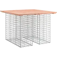 Syfax Gartentisch aus Gabionen 100x102x72 cm Massivholz Douglasie