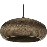 Ledvance Pendelleuchte Decor Cardboard Drop braun aus Wellpappe, leicht, E27, 400 mm Durchmesser, Leuchtenschirm aus recyceltem Material, nachhaltig durch austauschbare Lichtquelle, einfache Montage