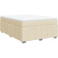 Syfax Boxspringbett mit Matratze Creme 160x200 cm Stoff