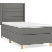 Syfax Boxspringbett mit Matratze Dunkelgrau 90x200 cm Stoff