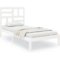 Syfax Massivholzbett ohne Matratze Weiß 75x190 cm